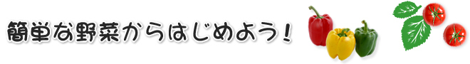 簡単な野菜からはじめよう！