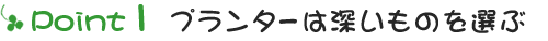 Point1：プランターは深いものを選ぶ